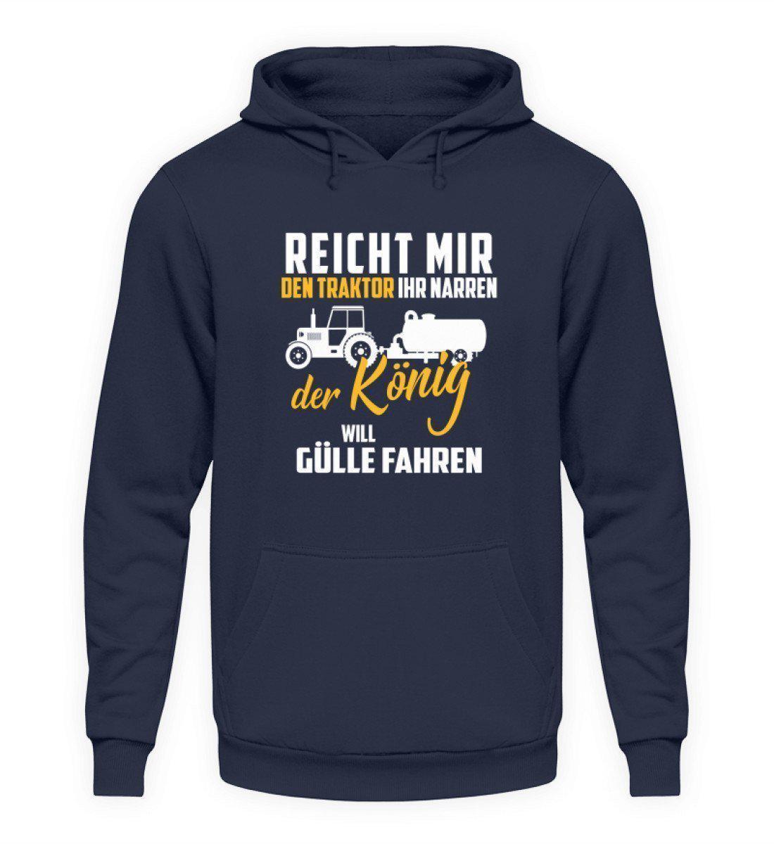 Der König will Gülle fahren · Unisex Kapuzenpullover Hoodie-Unisex Hoodie-Oxford Navy-L-Agrarstarz