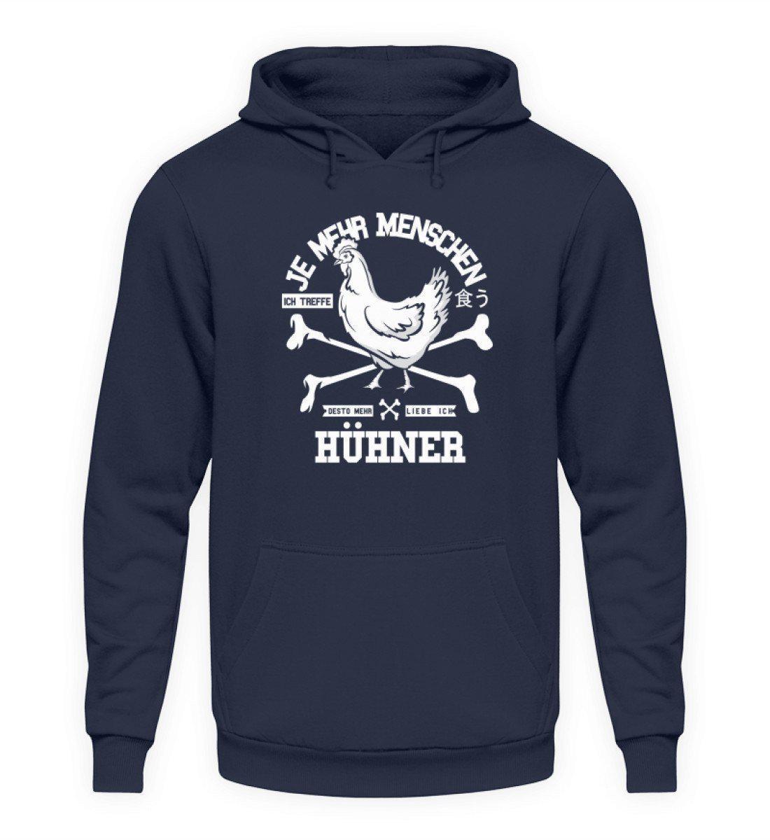 Desto mehr liebe ich Hühner · Unisex Kapuzenpullover Hoodie-Unisex Hoodie-Oxford Navy-L-Agrarstarz