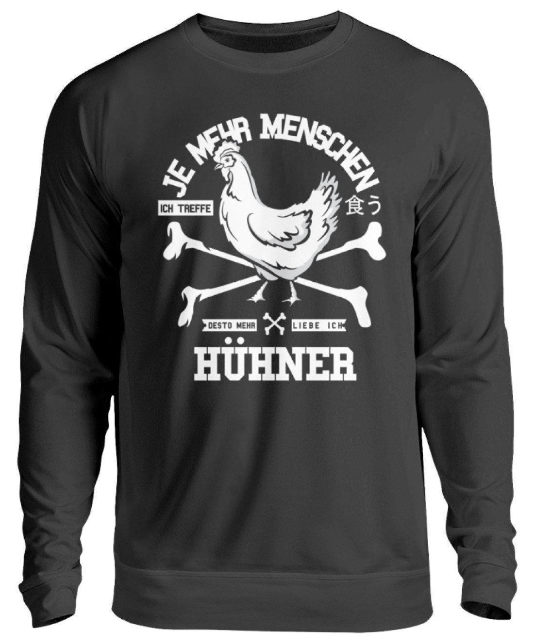 Desto mehr liebe ich Hühner · Unisex Sweatshirt Pullover-Unisex Sweatshirt-Jet Black-S-Agrarstarz