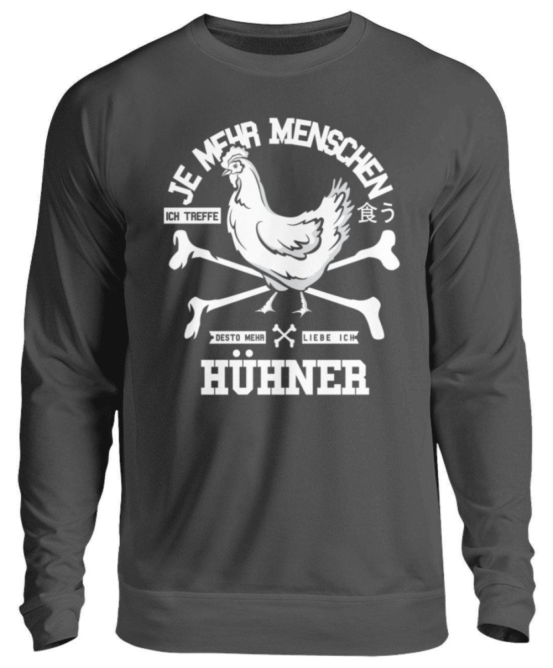 Desto mehr liebe ich Hühner · Unisex Sweatshirt Pullover-Unisex Sweatshirt-Storm Grey (Solid)-S-Agrarstarz