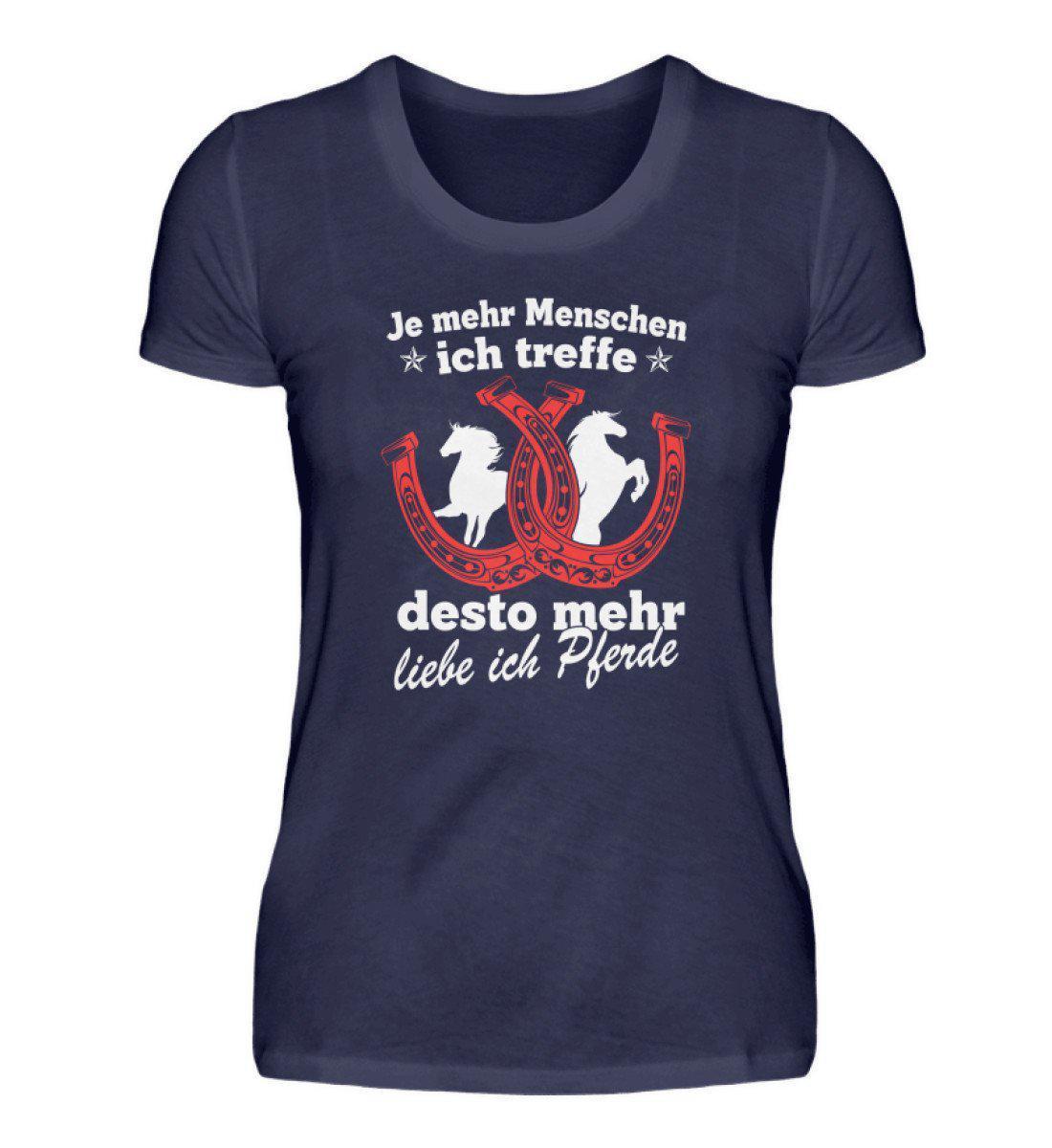 Desto mehr liebe ich Pferde · Damen T-Shirt-Damen Basic T-Shirt-Navy-S-Agrarstarz