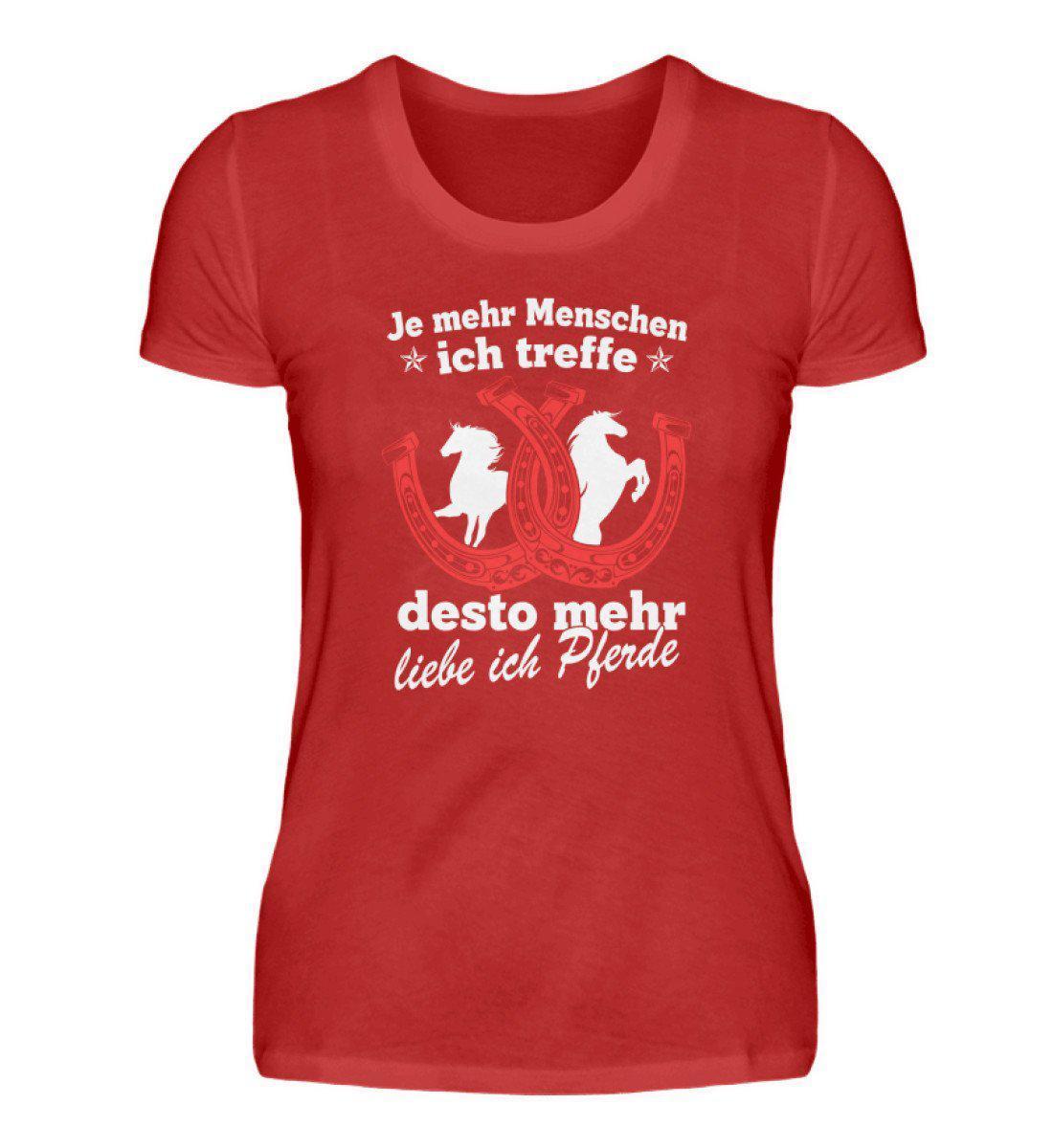 Desto mehr liebe ich Pferde · Damen T-Shirt-Damen Basic T-Shirt-Red-S-Agrarstarz