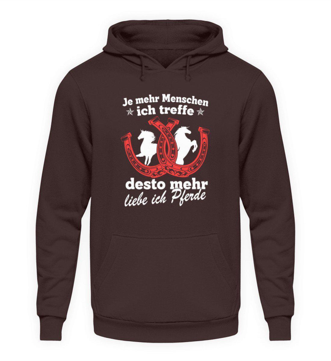 Desto mehr liebe ich Pferde · Unisex Kapuzenpullover Hoodie-Unisex Hoodie-Hot Chocolate-S-Agrarstarz