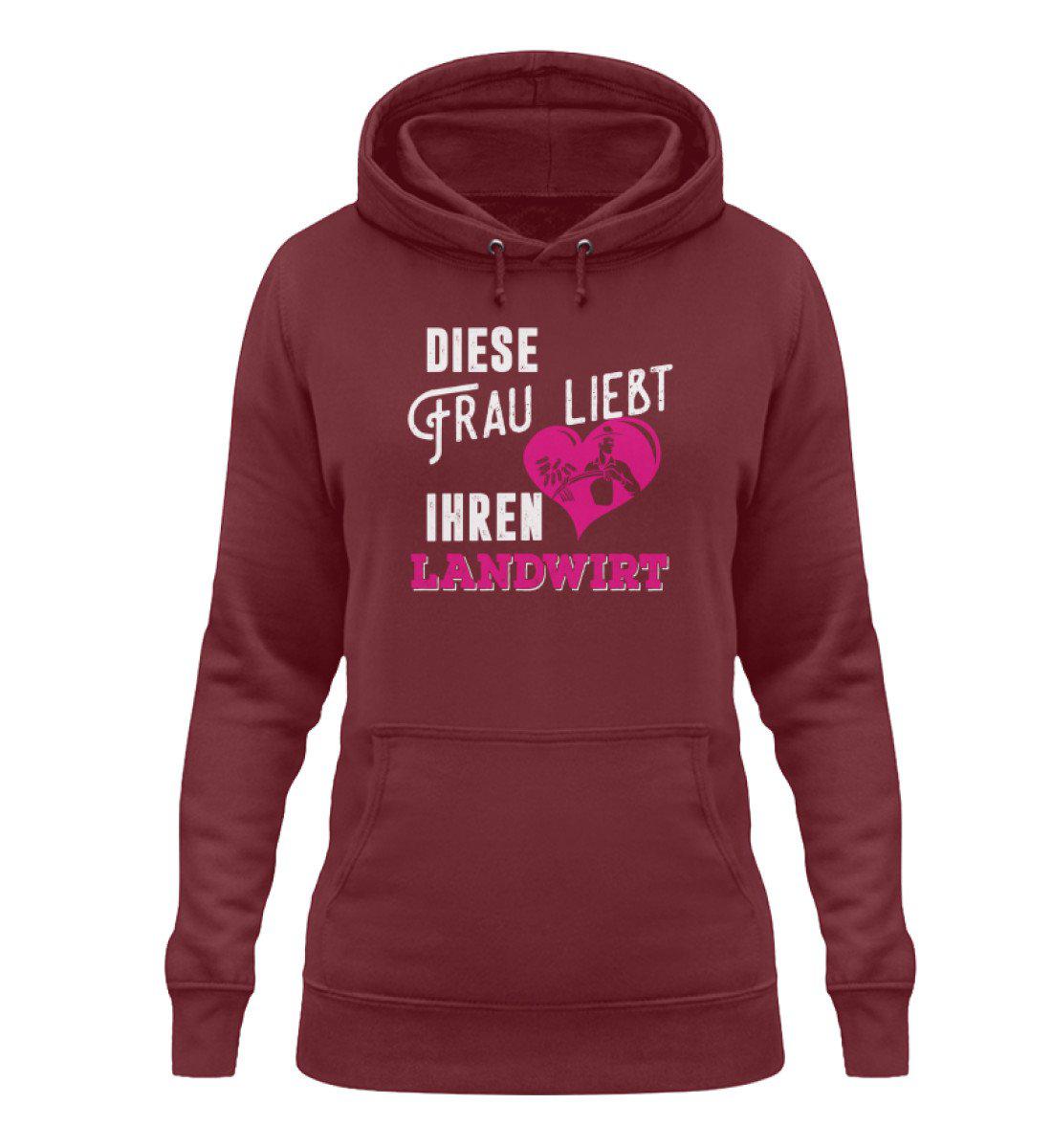 Diese Frau liebt ihren Landwirt · Damen Hoodie-Damen Hoodie-Burgundy-XS-Agrarstarz