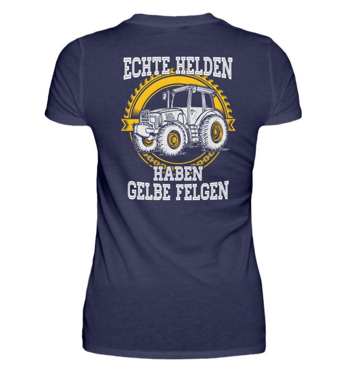 Echte Helden gelbe Felgen · Damen T-Shirt-Damen Basic T-Shirt-Navy-S-Agrarstarz
