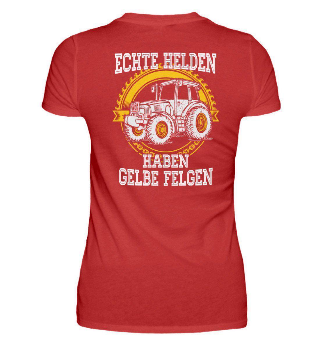 Echte Helden gelbe Felgen · Damen T-Shirt-Damen Basic T-Shirt-Red-S-Agrarstarz