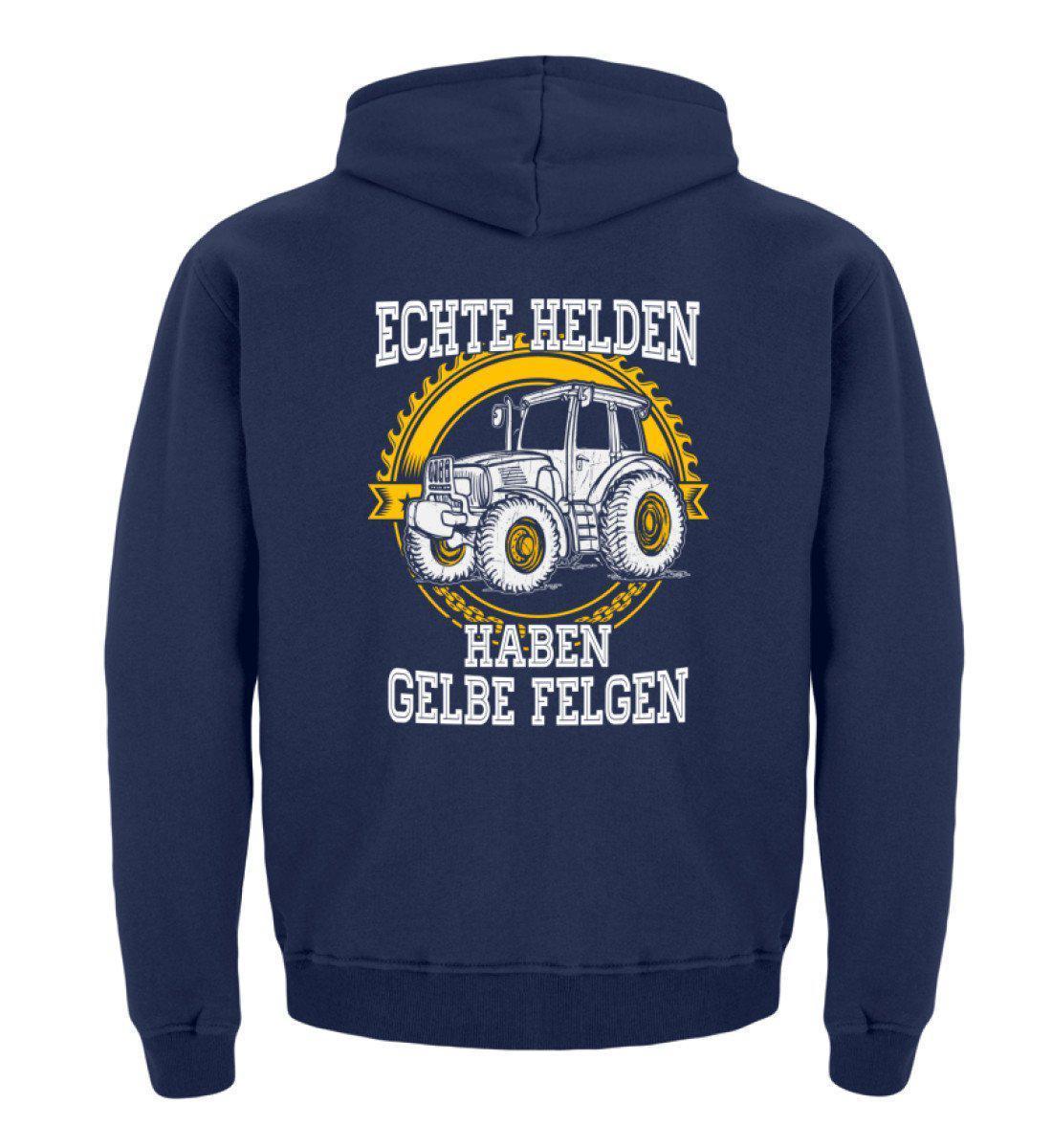 Echte Helden gelbe Felgen · Kinder Kapuzenpullover Hoodie-Kinder Hoodie-New French Navy-12/14 (152/164)-Agrarstarz