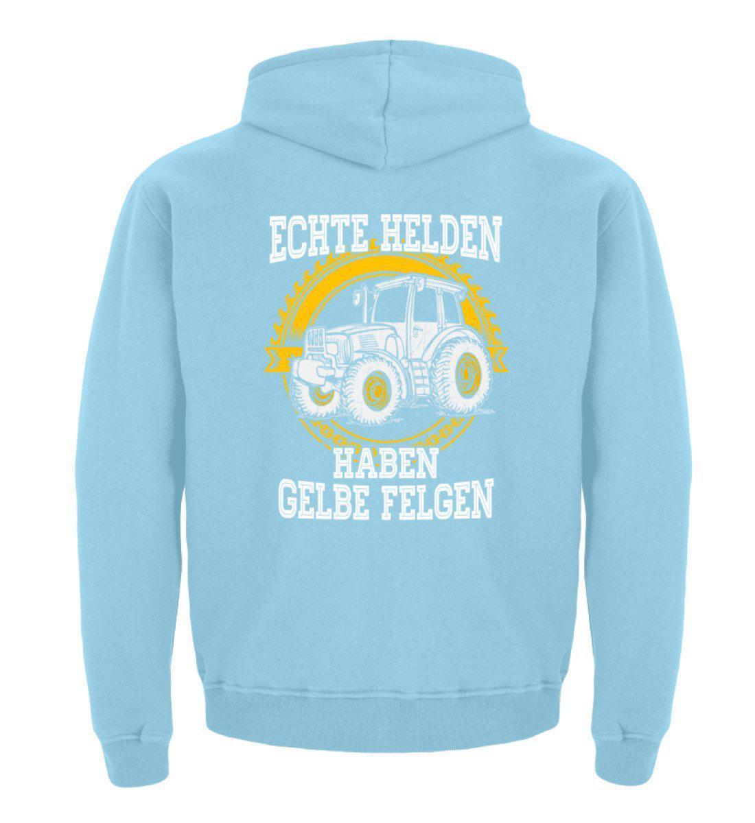 Echte Helden gelbe Felgen · Kinder Kapuzenpullover Hoodie-Kinder Hoodie-Sky Blue-12/14 (152/164)-Agrarstarz