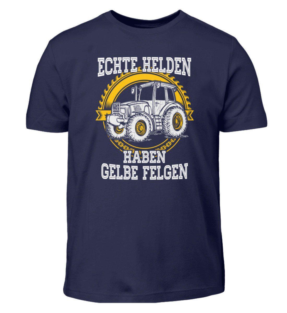 Echte Helden gelbe Felgen · Kinder T-Shirt-Kinder T-Shirt-Navy-12/14 (152/164)-Agrarstarz