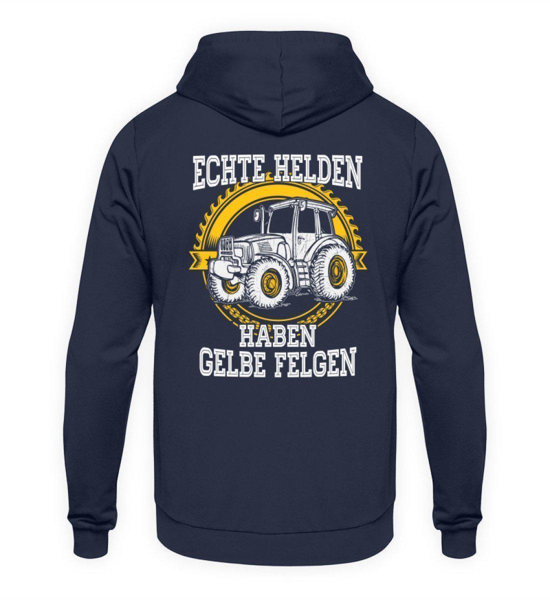 Echte Helden gelbe Felgen · Unisex Kapuzenpullover Hoodie-Unisex Hoodie-Oxford Navy-L-Agrarstarz