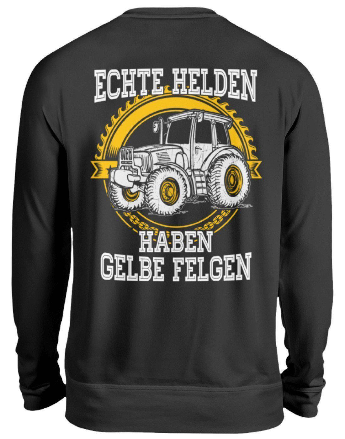 Echte Helden gelbe Felgen · Unisex Sweatshirt Pullover-Unisex Sweatshirt-Jet Black-S-Agrarstarz