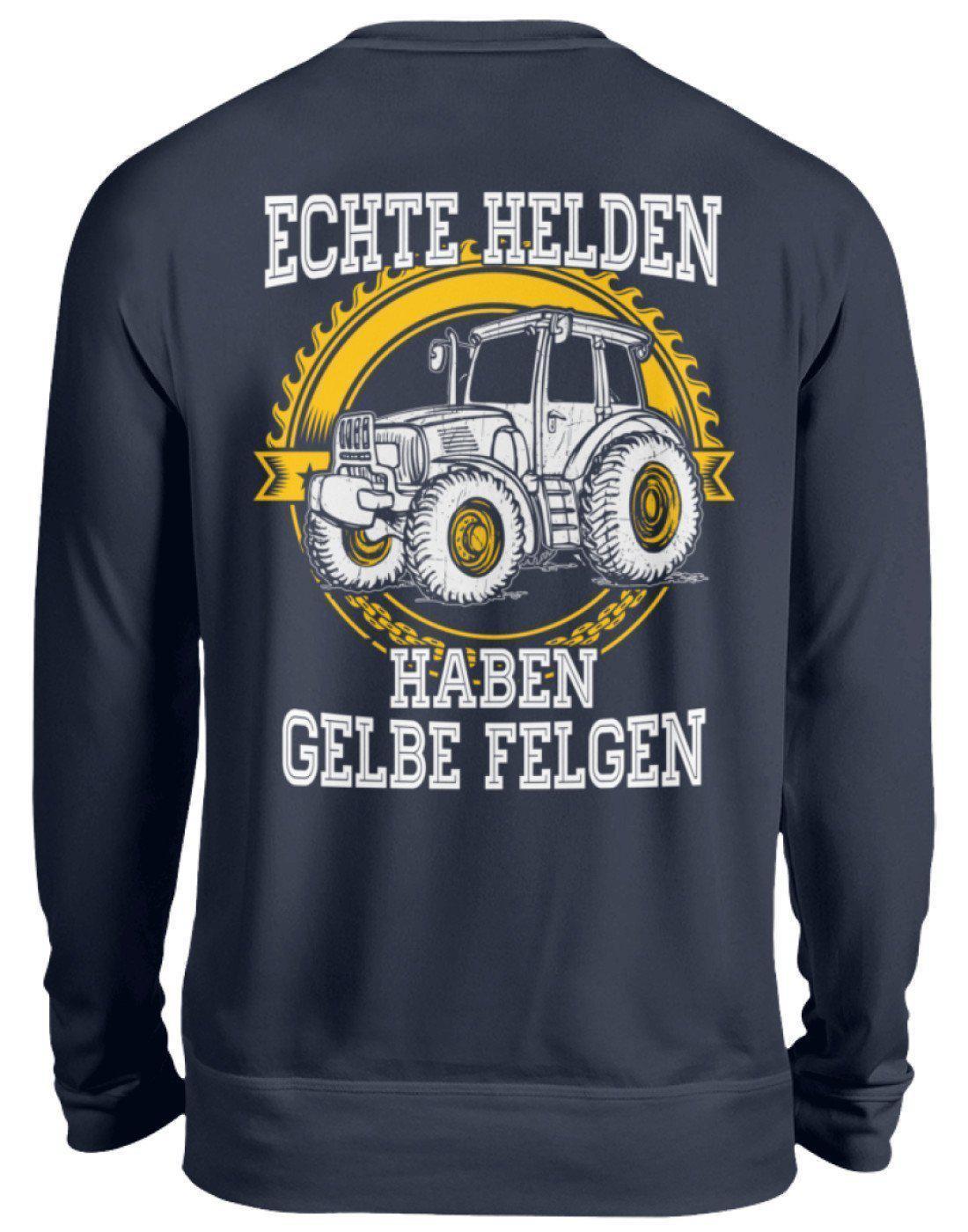 Echte Helden gelbe Felgen · Unisex Sweatshirt Pullover-Unisex Sweatshirt-Oxford Navy-S-Agrarstarz