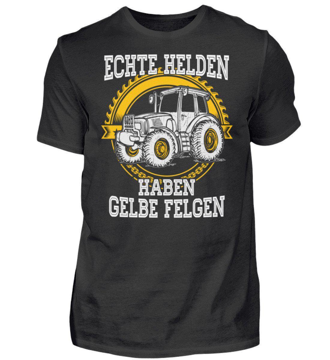 Echte Helden gelbe Felgen front · Herren T-Shirt-Herren Basic T-Shirt-Black-S-Agrarstarz
