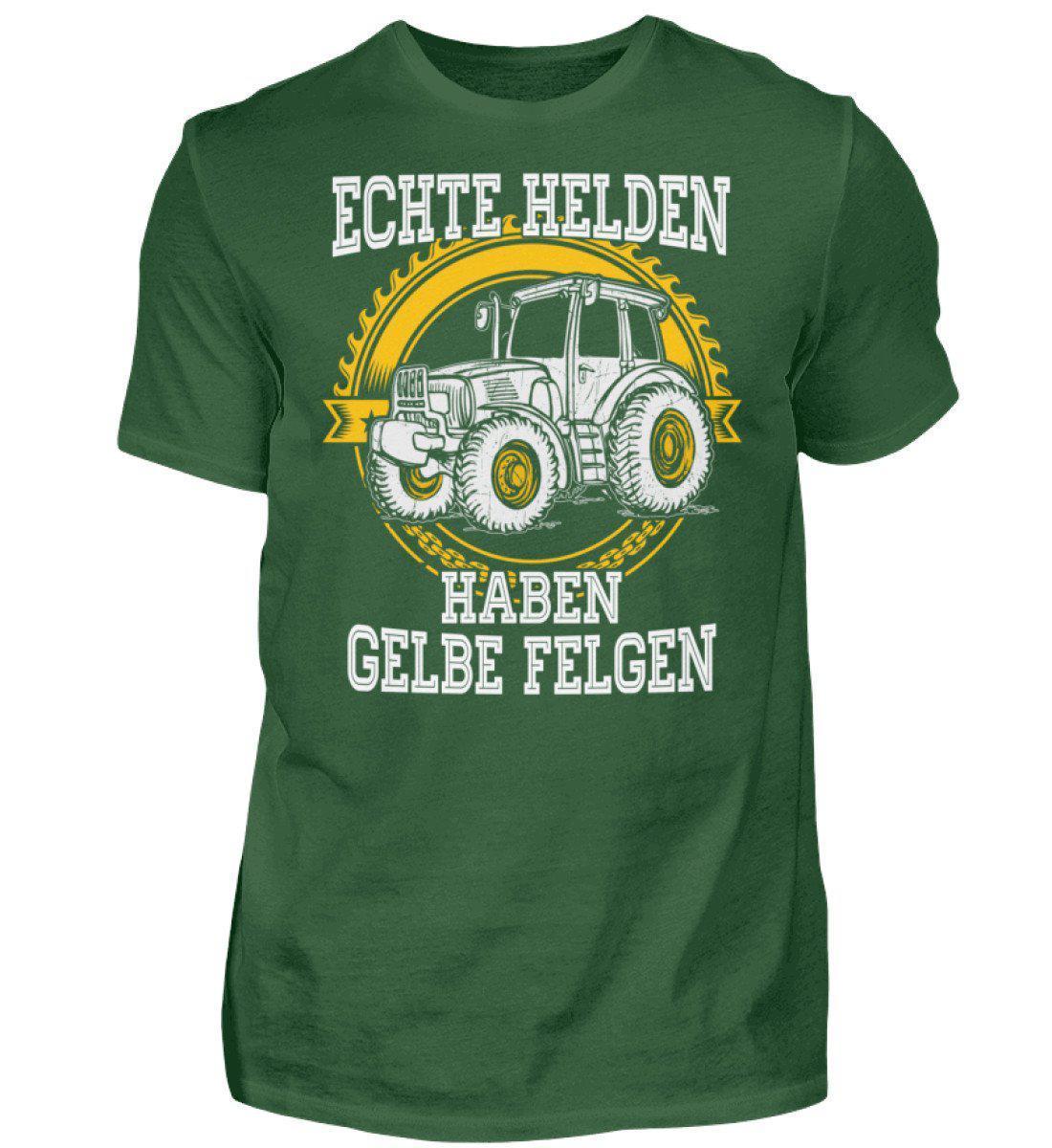 Echte Helden gelbe Felgen front · Herren T-Shirt-Herren Basic T-Shirt-Bottle Green-S-Agrarstarz