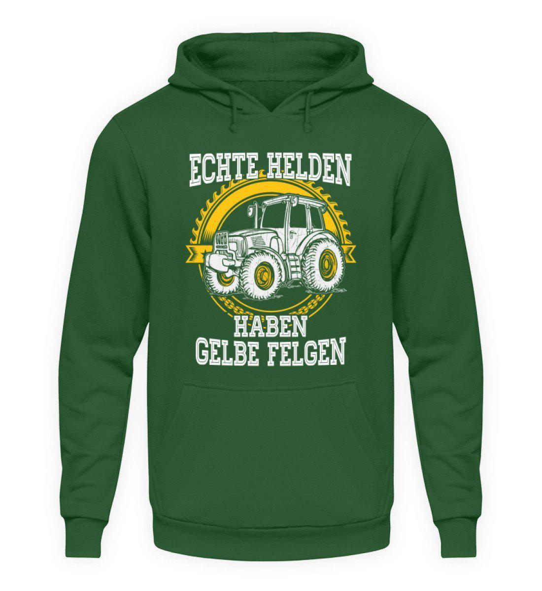 Echte Helden gelbe Felgen front · Unisex Kapuzenpullover Hoodie-Unisex Hoodie-Bottle Green-L-Agrarstarz