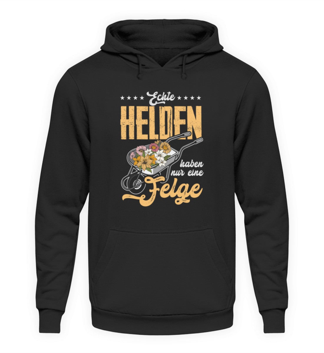 Echte Helden haben nur eine Felge · Unisex Kapuzenpullover Hoodie-Unisex Hoodie-Deep Black-S-Agrarstarz