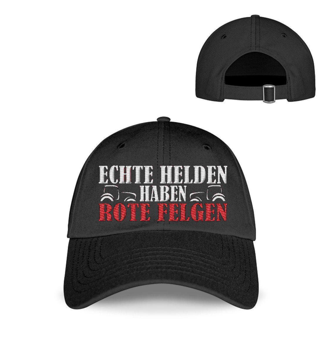 Echte Helden haben rote Felgen · Kappe-Baseball Cap mit Stick-Black-Einheitsgröße-Agrarstarz