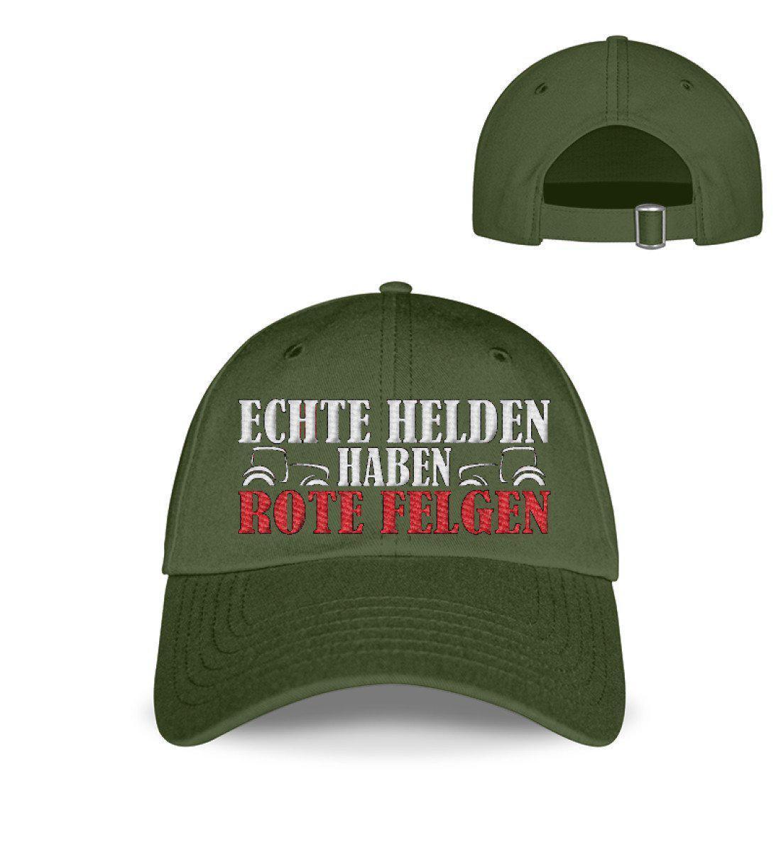 Echte Helden haben rote Felgen · Kappe-Baseball Cap mit Stick-City Green-Einheitsgröße-Agrarstarz