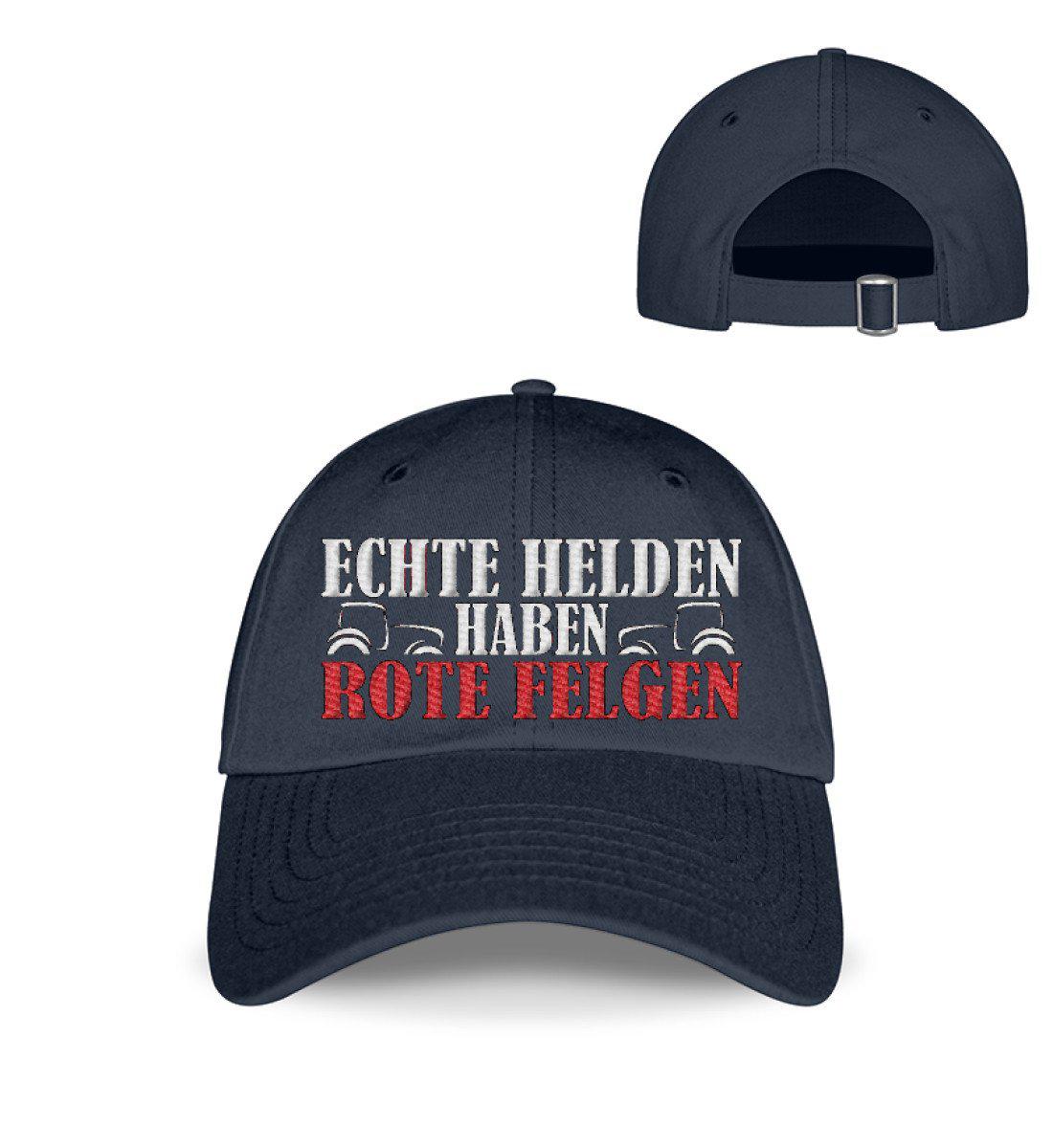 Echte Helden haben rote Felgen · Kappe-Baseball Cap mit Stick-Deep Navy-Einheitsgröße-Agrarstarz