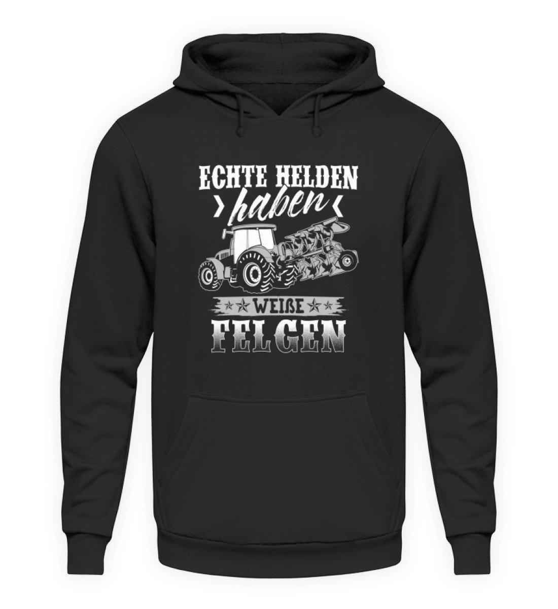 Echte Helden weiße Felgen · Unisex Kapuzenpullover Hoodie-Unisex Hoodie-Jet Black-S-Agrarstarz