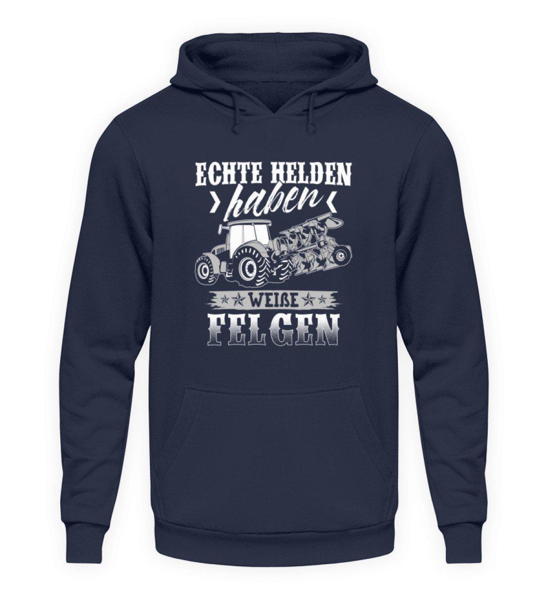 Echte Helden weiße Felgen · Unisex Kapuzenpullover Hoodie-Unisex Hoodie-Oxford Navy-S-Agrarstarz