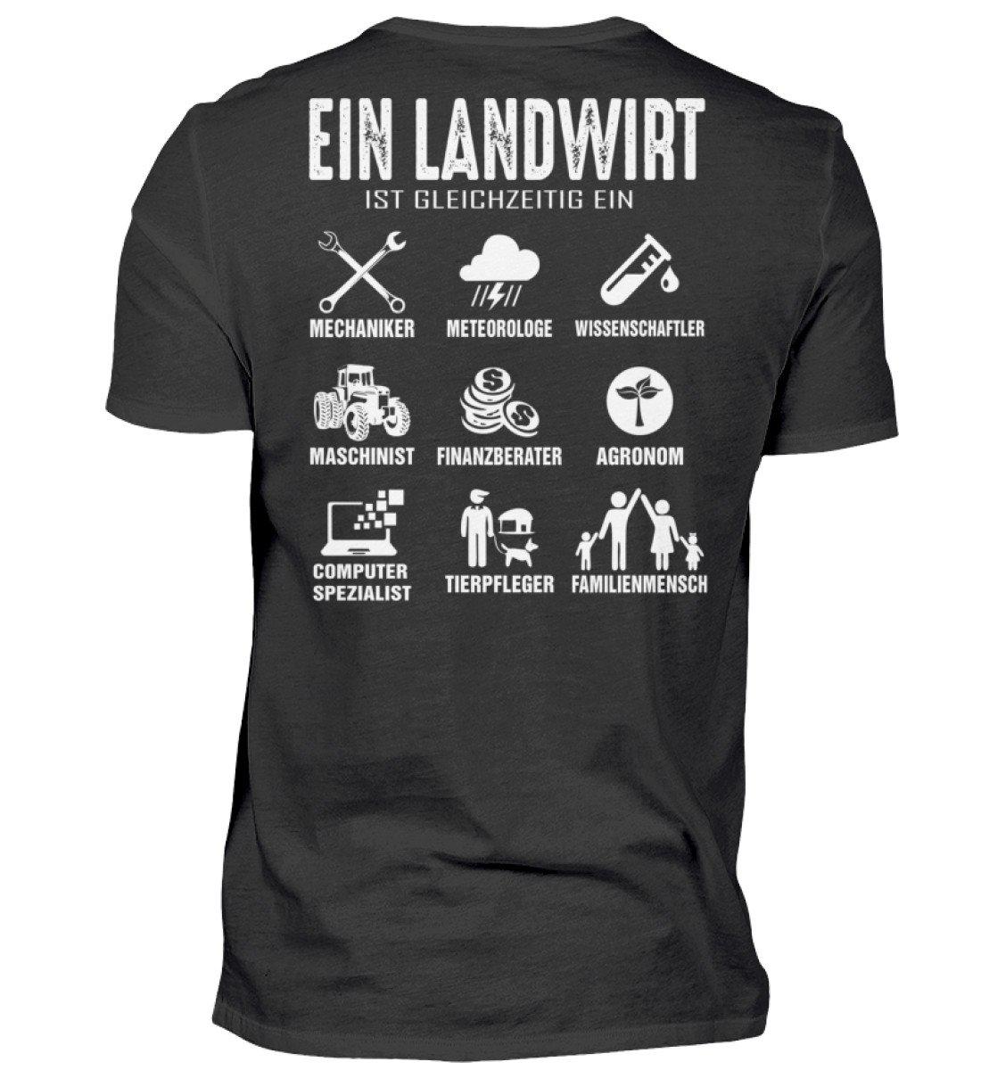 Ein Landwirt ist gleichzeitig · Herren T-Shirt-Herren Basic T-Shirt-Black-S-Agrarstarz