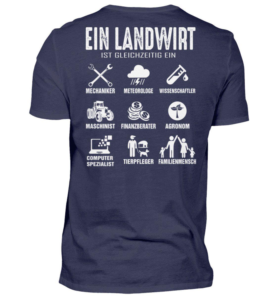 Ein Landwirt ist gleichzeitig · Herren T-Shirt-Herren Basic T-Shirt-Navy-S-Agrarstarz