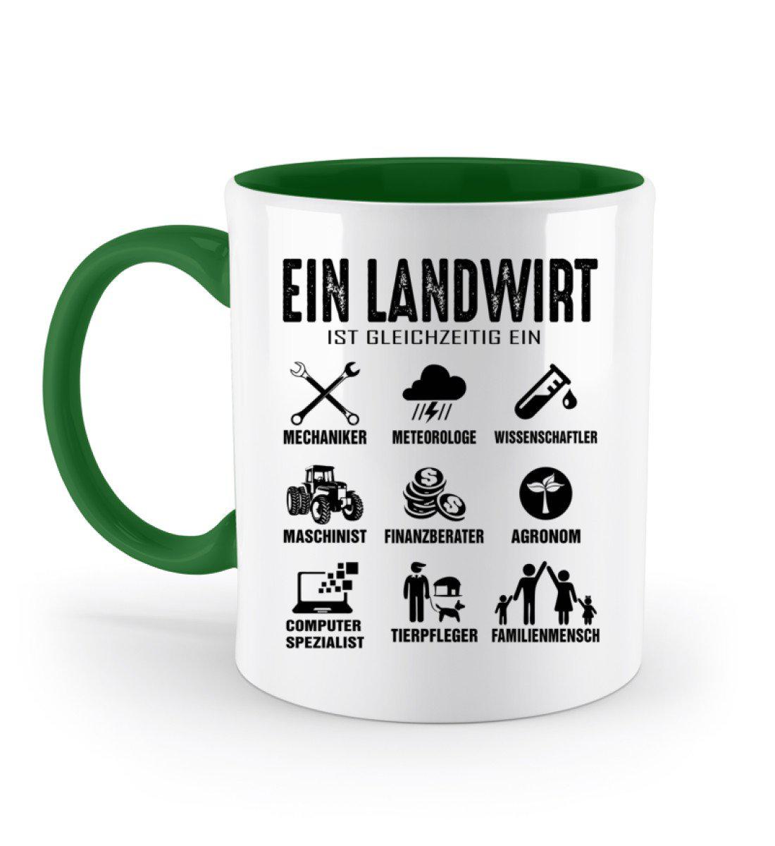 Ein Landwirt ist gleichzeitig · Keramik Tasse zweifarbig-Keramik Tasse Zweifarbig-Irish Green-330ml-Agrarstarz