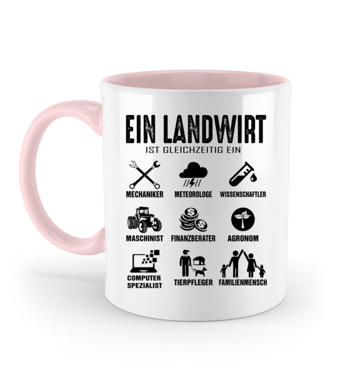 Ein Landwirt ist gleichzeitig · Keramik Tasse zweifarbig-Keramik Tasse Zweifarbig-Powder Pink-330ml-Agrarstarz