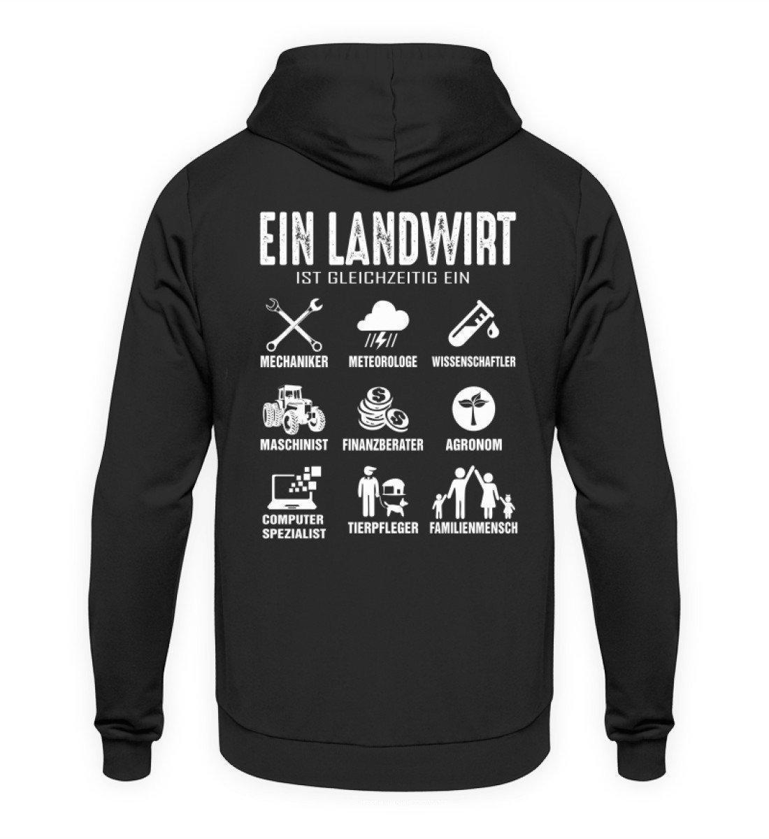 Ein Landwirt ist gleichzeitig · Unisex Kapuzenpullover Hoodie-Unisex Hoodie-Jet Black-L-Agrarstarz