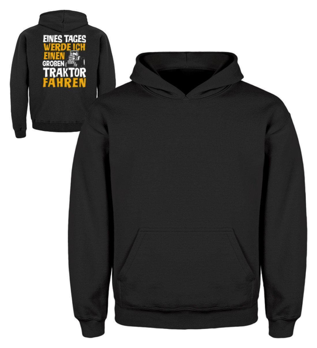 Eines Tages fahre ich Traktor · Kinder Kapuzenpullover Hoodie-Kinder Hoodie-Jet Black-3/4 (98/104)-Agrarstarz