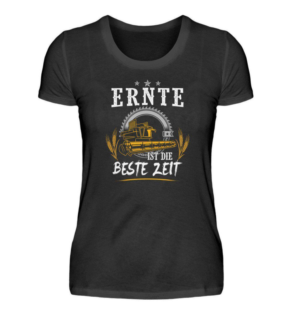 Ernte beste Zeit · Damen T-Shirt-Damen Basic T-Shirt-Black-S-Agrarstarz