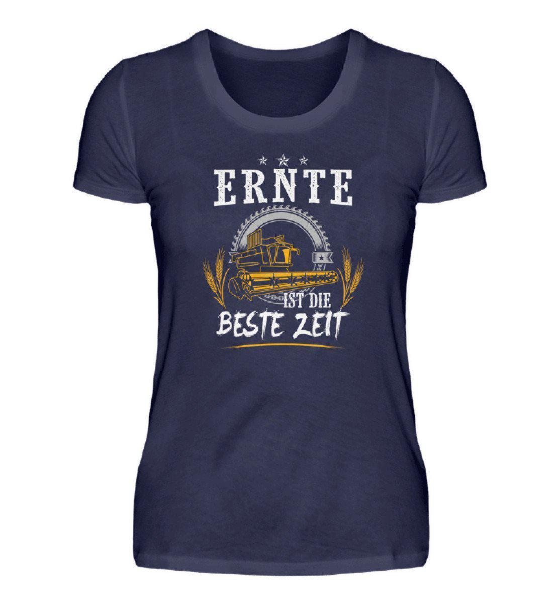 Ernte beste Zeit · Damen T-Shirt-Damen Basic T-Shirt-Navy-S-Agrarstarz