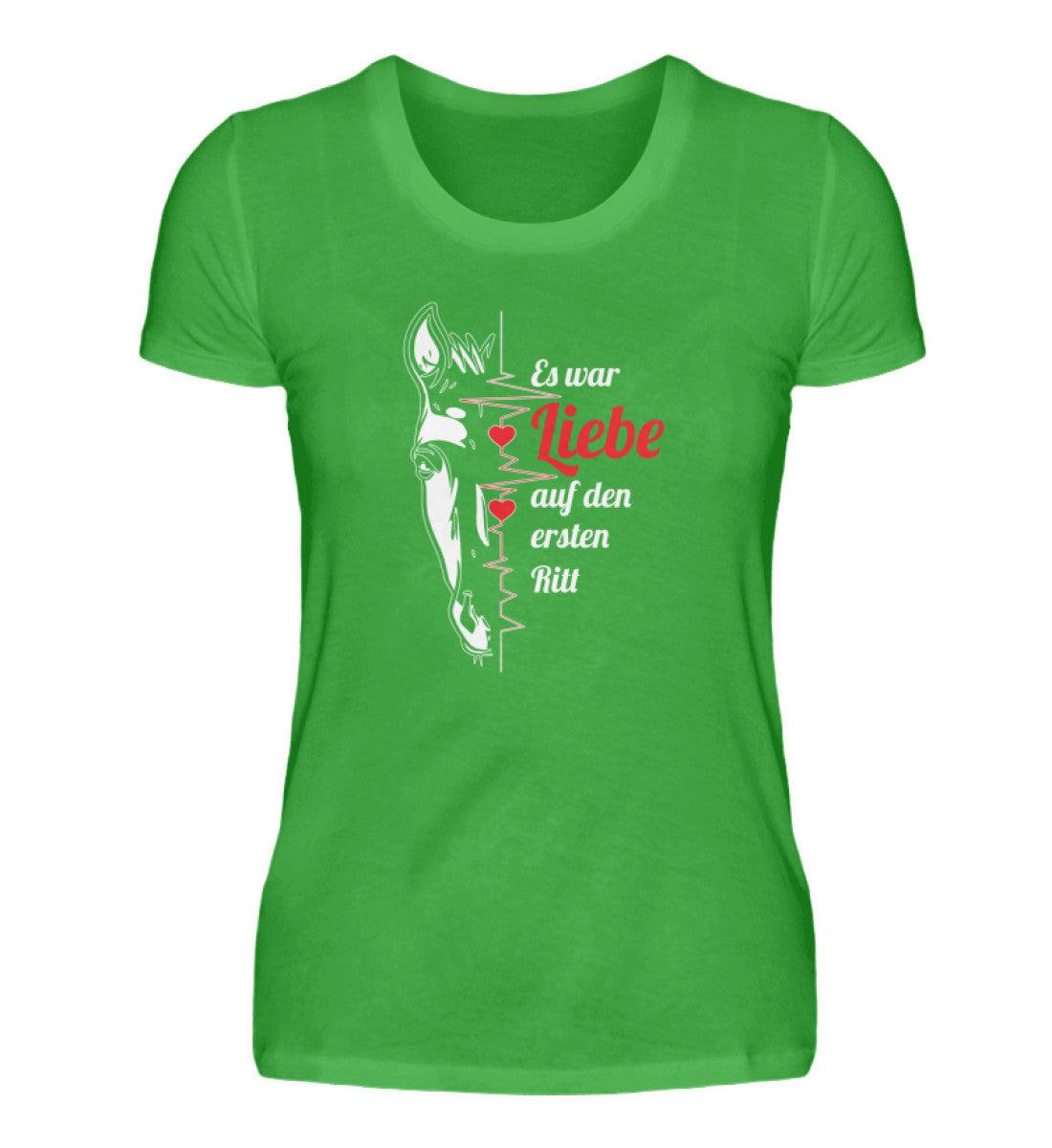 Es war Liebe auf den ersten Ritt · Damen T-Shirt-Damen Basic T-Shirt-Green Apple-S-Agrarstarz