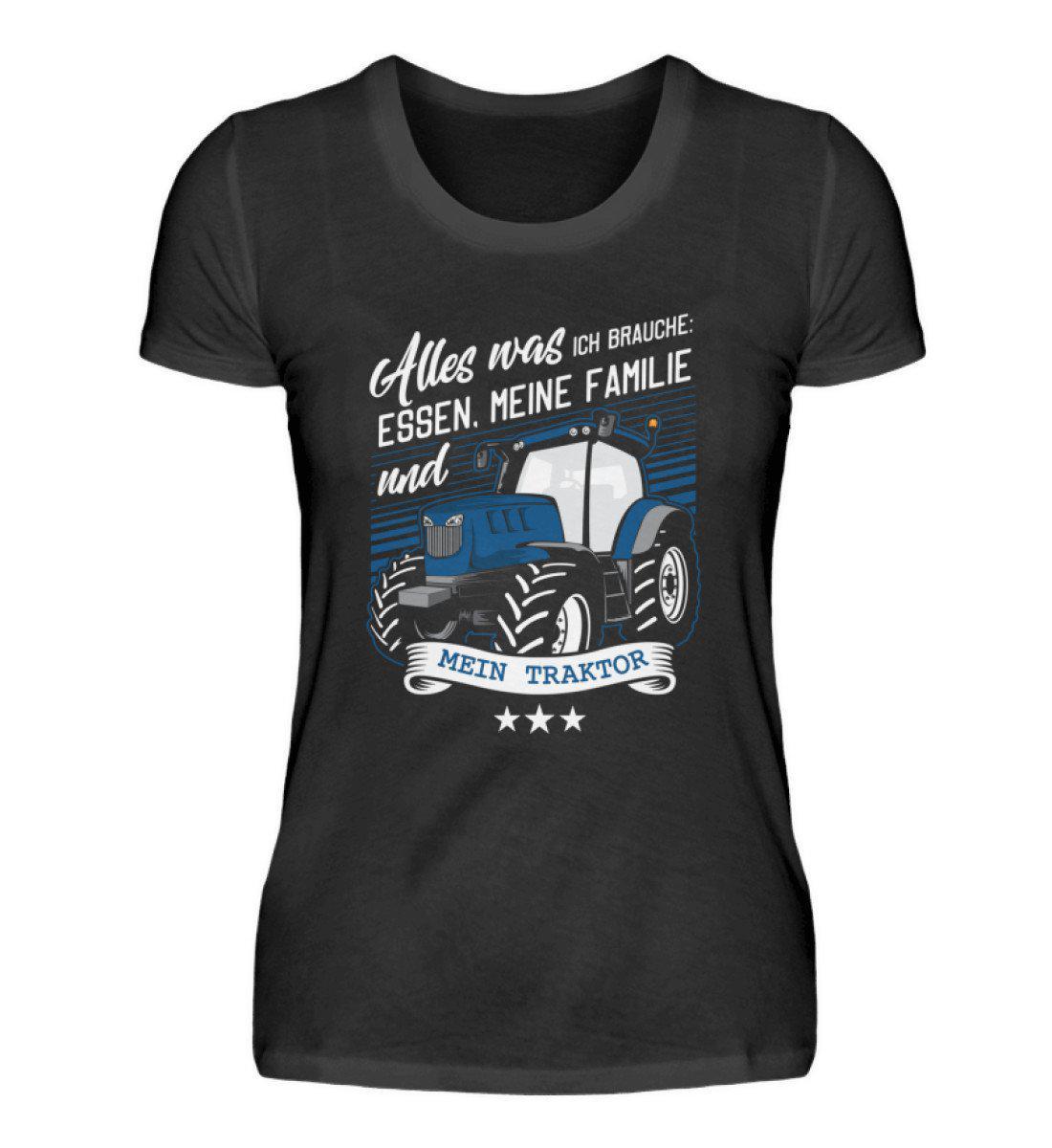 Essen Familie Traktor · Damen T-Shirt-Damen Basic T-Shirt-Black-S-Agrarstarz