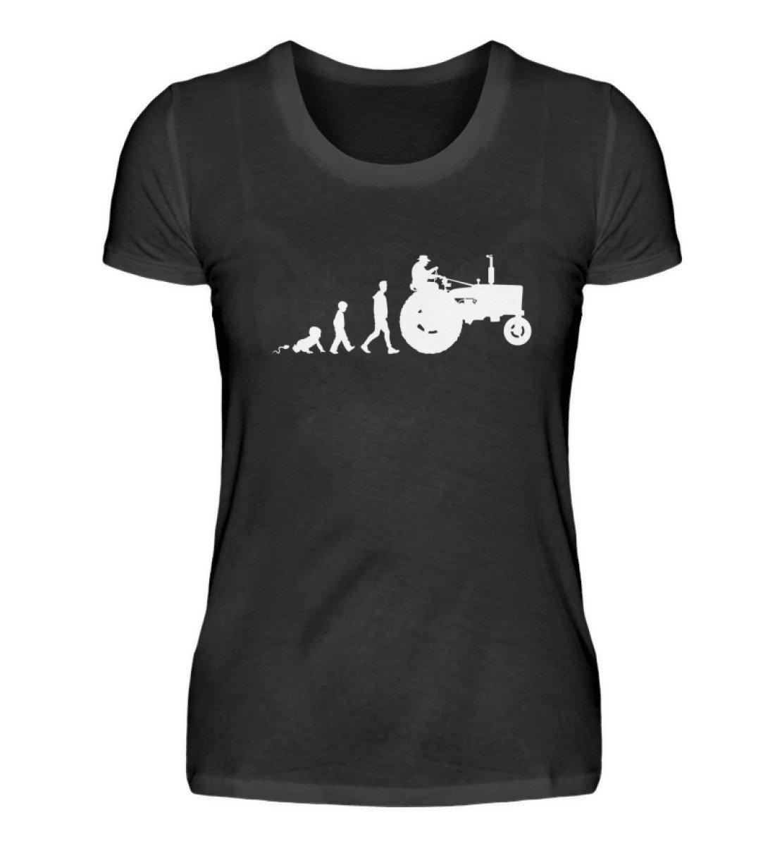 Evolution Entwicklung · Damen T-Shirt-Damen Basic T-Shirt-Black-S-Agrarstarz