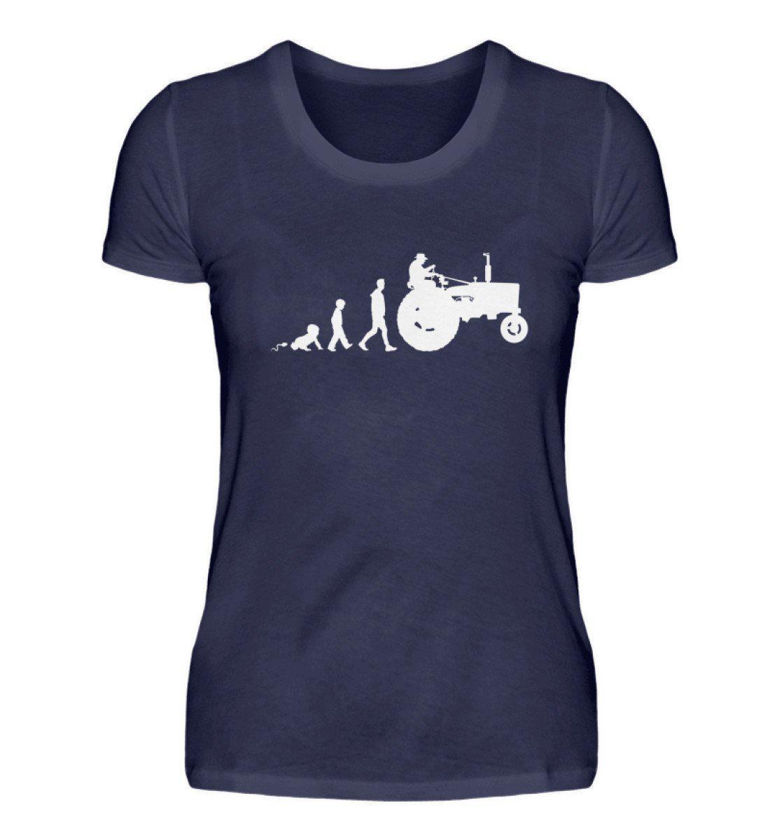 Evolution Entwicklung · Damen T-Shirt-Damen Basic T-Shirt-Navy-S-Agrarstarz