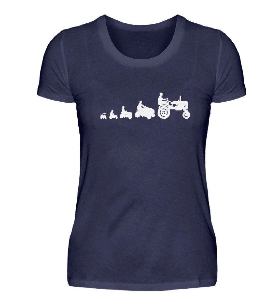 Evolution Leben · Damen T-Shirt-Damen Basic T-Shirt-Navy-S-Agrarstarz