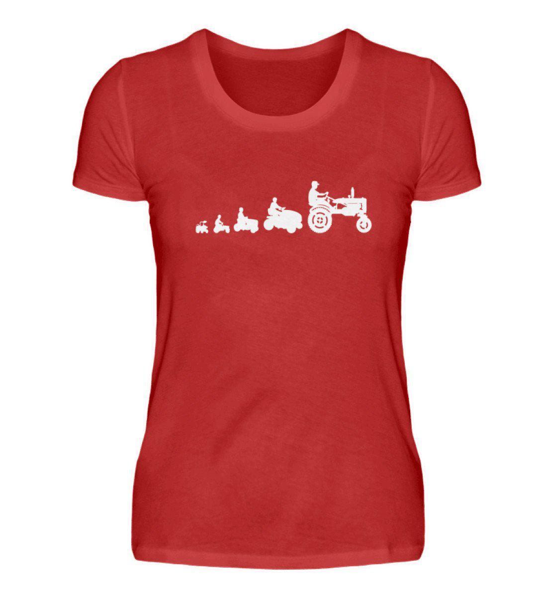 Evolution Leben · Damen T-Shirt-Damen Basic T-Shirt-Red-S-Agrarstarz