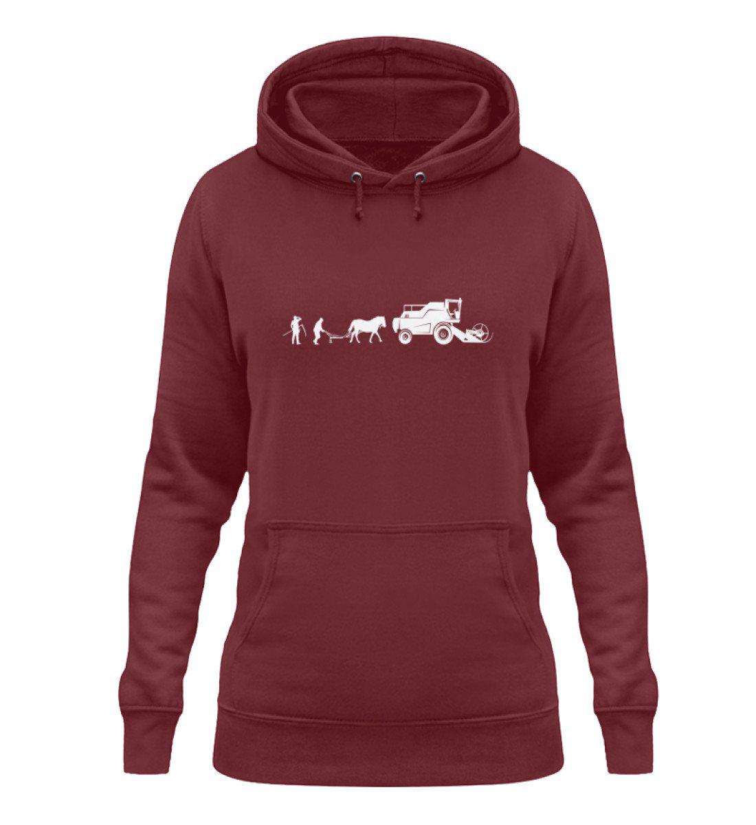 Evolution Mähdrescher · Damen Hoodie-Damen Hoodie-Burgundy-XS-Agrarstarz