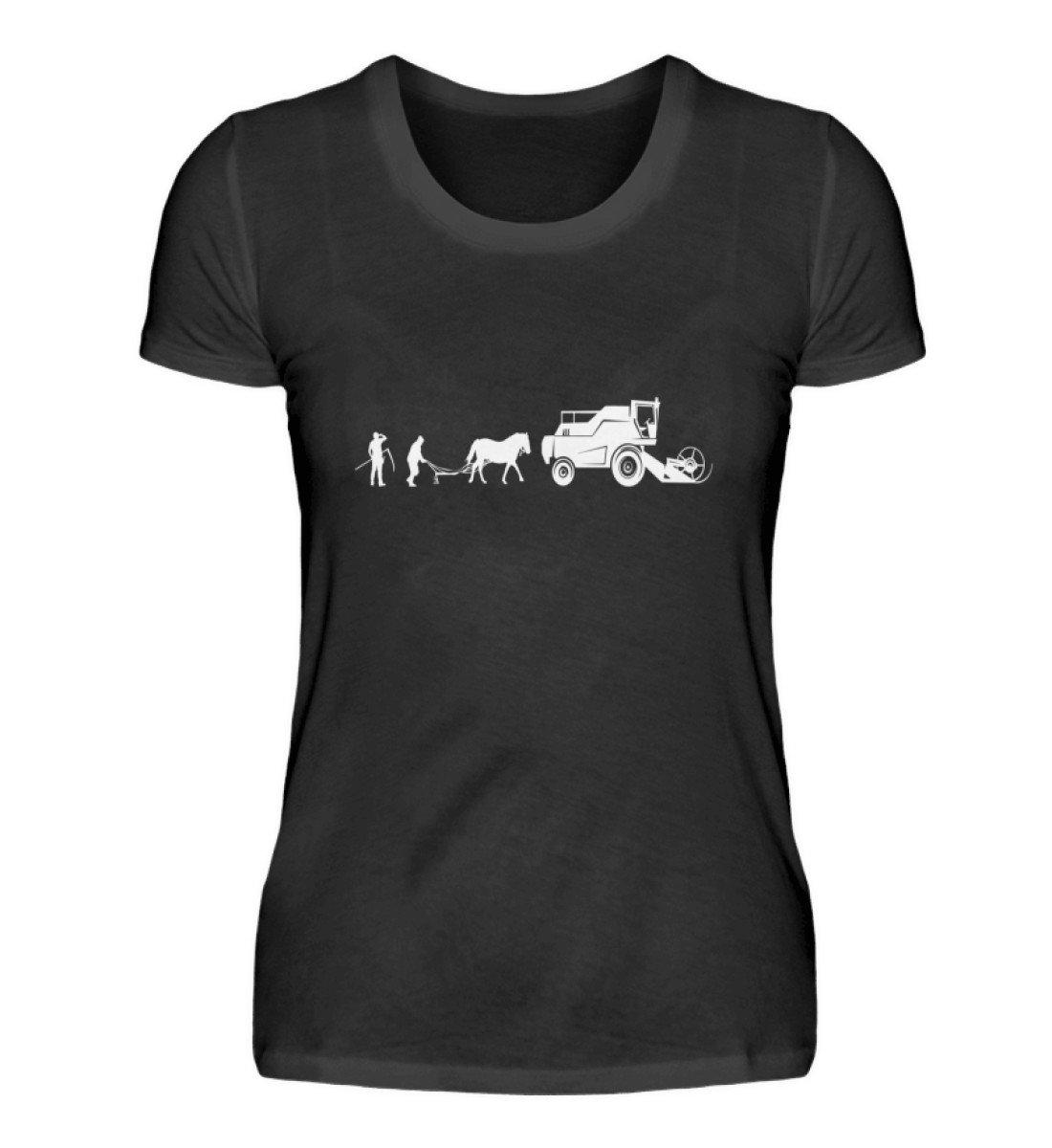 Evolution Mähdrescher · Damen T-Shirt-Damen Basic T-Shirt-Black-S-Agrarstarz