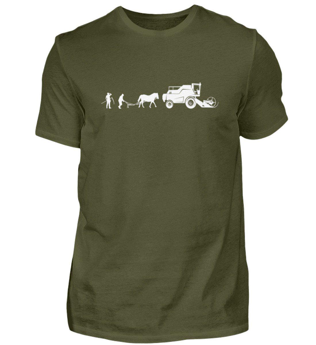 Evolution Mähdrescher · Herren T-Shirt-Herren Basic T-Shirt-Urban Khaki-S-Agrarstarz