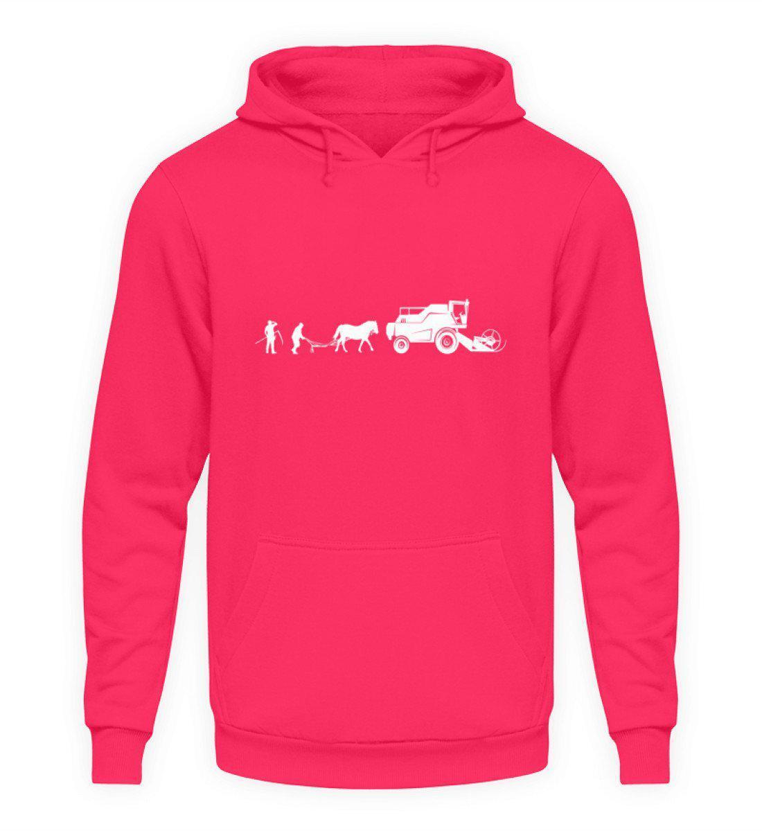 Evolution Mähdrescher · Unisex Kapuzenpullover Hoodie-Unisex Hoodie-Hot Pink-S-Agrarstarz
