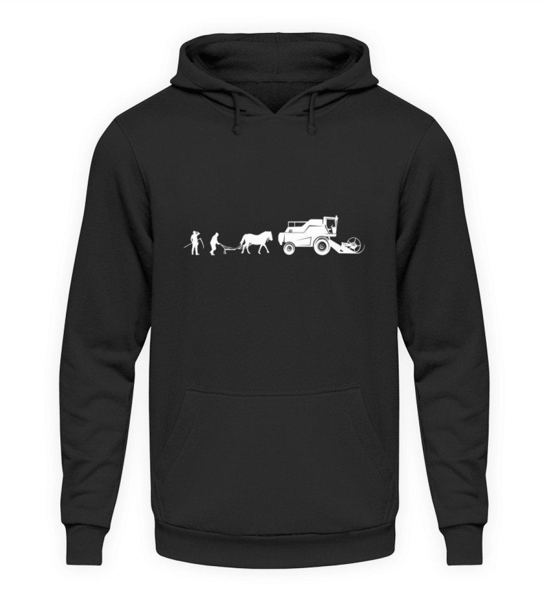 Evolution Mähdrescher · Unisex Kapuzenpullover Hoodie-Unisex Hoodie-Jet Black-S-Agrarstarz