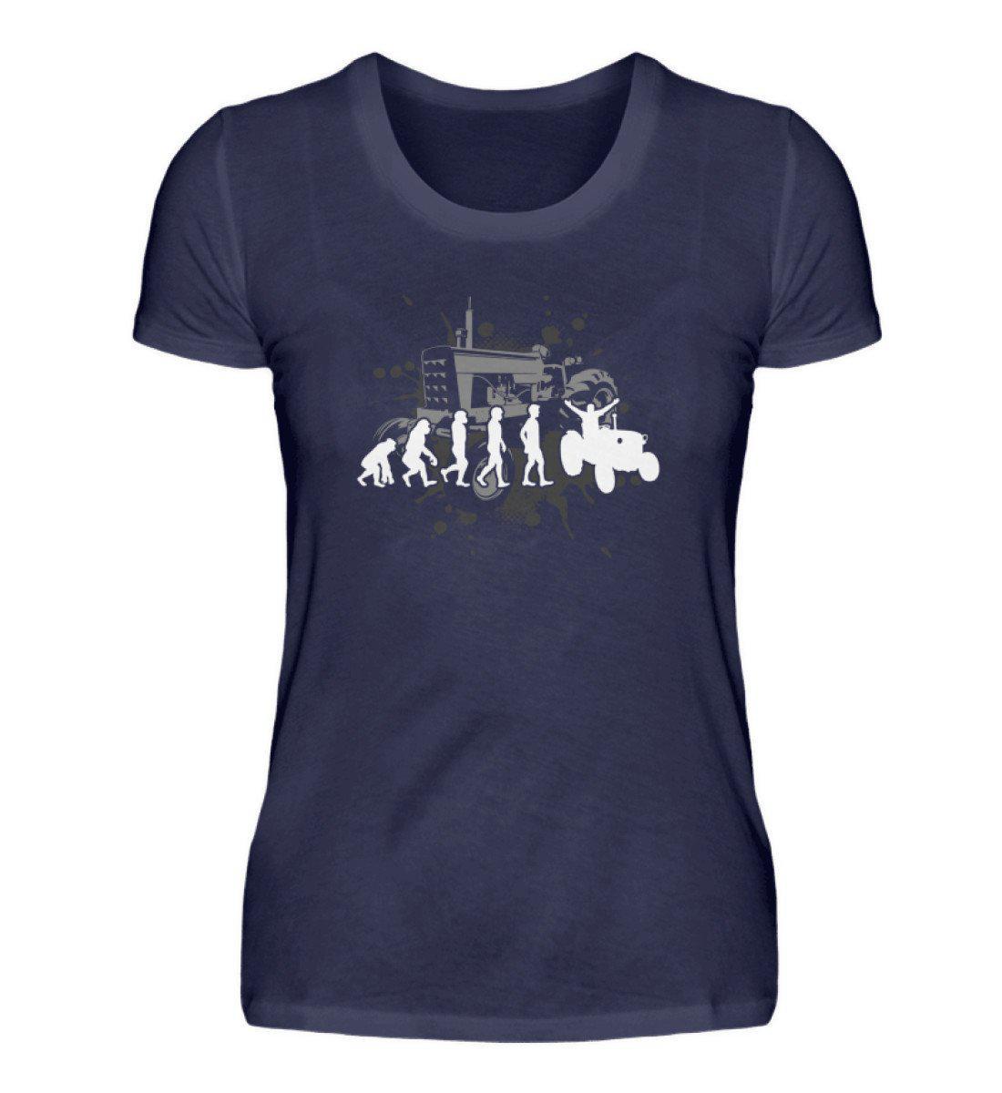 Evolution Traktor 2 · Damen T-Shirt-Damen Basic T-Shirt-Navy-S-Agrarstarz