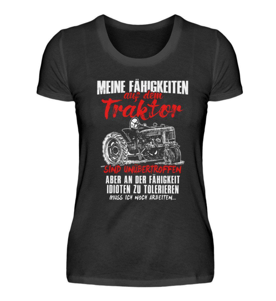 Fähigkeiten auf Traktor · Damen T-Shirt-Damen Basic T-Shirt-Black-S-Agrarstarz