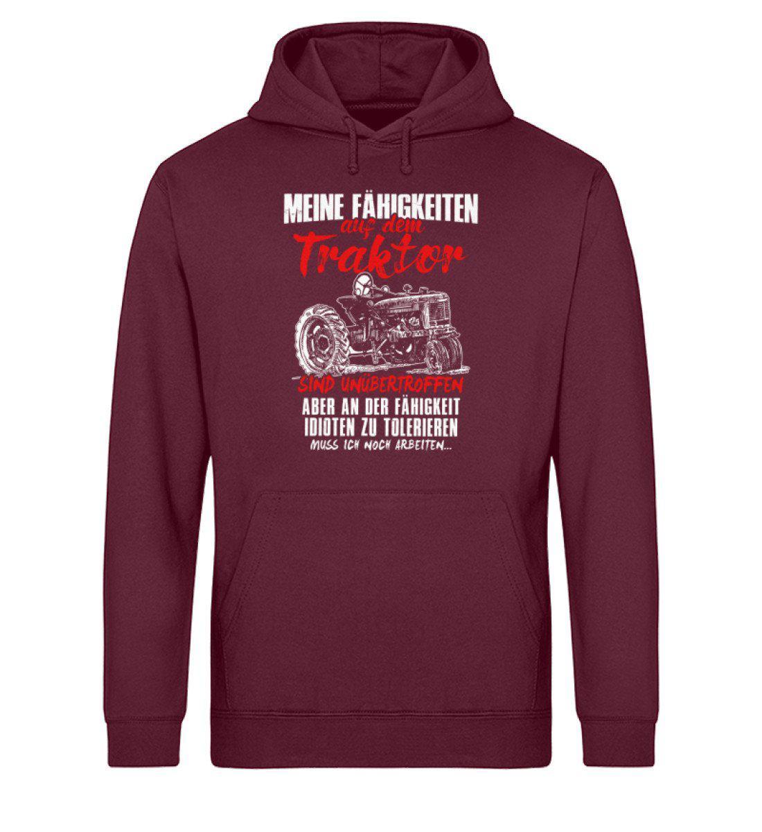 Fähigkeiten auf Traktor · Unisex Organic Hoodie-Drummer Hoodie ST/ST-Burgundy-XS-Agrarstarz