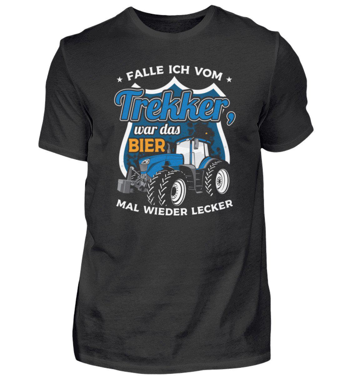 Falle ich vom Trekker Bier · Herren T-Shirt-Herren Basic T-Shirt-Black-S-Agrarstarz