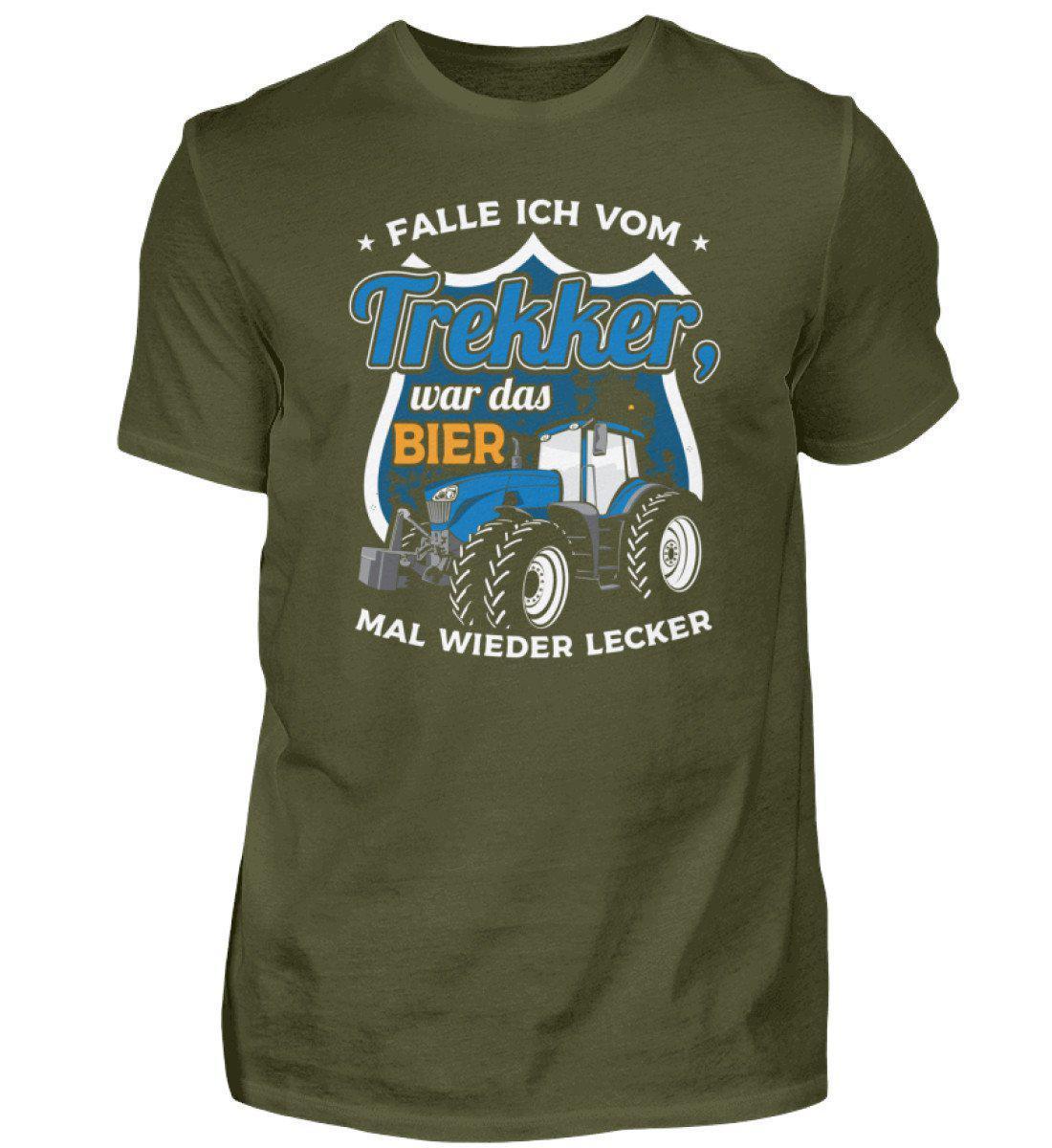 Falle ich vom Trekker Bier · Herren T-Shirt-Herren Basic T-Shirt-Urban Khaki-S-Agrarstarz