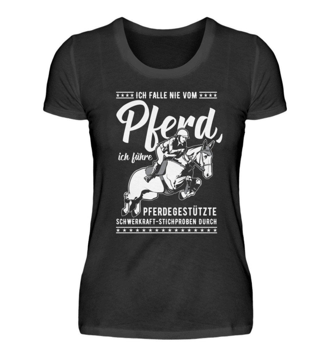 Falle nicht vom Pferd · Damen T-Shirt-Damen Basic T-Shirt-Black-S-Agrarstarz